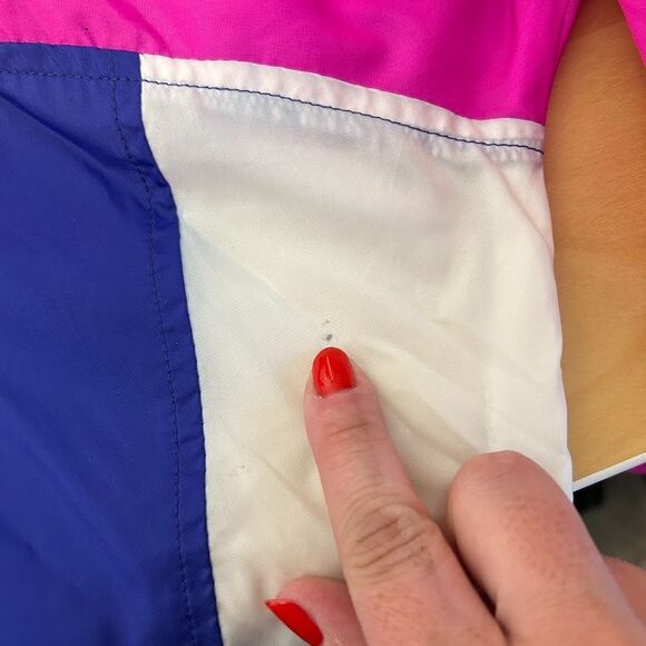 VTG 80s Nike Windbreaker Jacket S Silver Tag Color Block Full-Zip - Picture 9 of 10